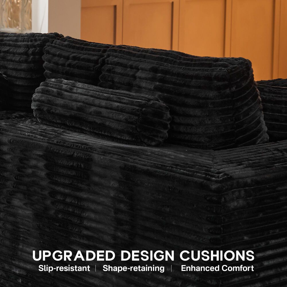 HOMLUX 108" Modular Sofa Set in Black, , large