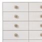 Furniture Worldwide Love Joy Bliss Peony 10 Drawer Chest in Alabaster and Soft Gold, , large