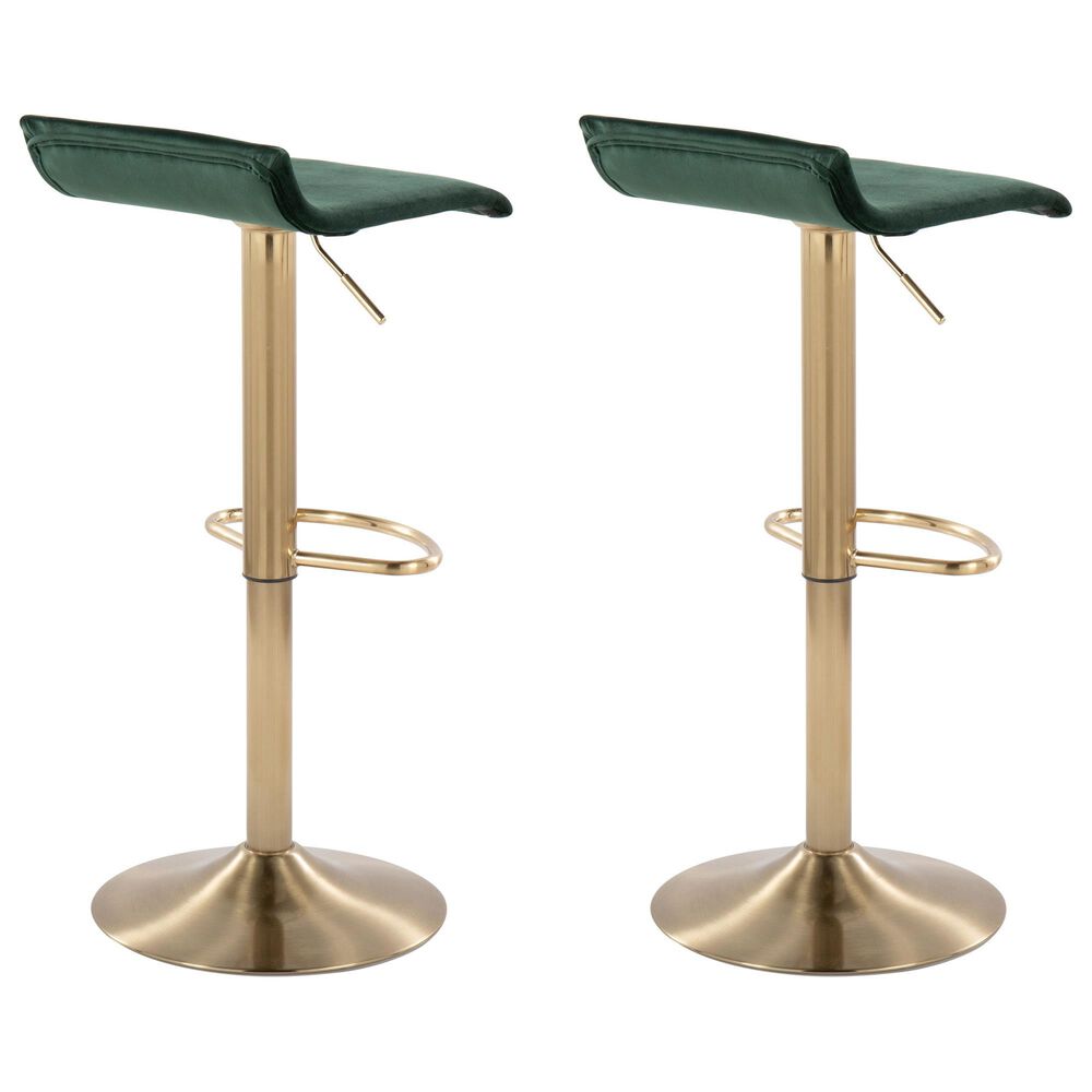 Lumisource Ale Adjustable Swivel Barstool in Green &#40;Set of 2&#41;, , large