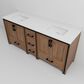 Lexora Home Ziva 80" Double Bathroom Vanity in Rustic Barnwood with 2 cm White Quartz Top and Rectangular Sinks, , large