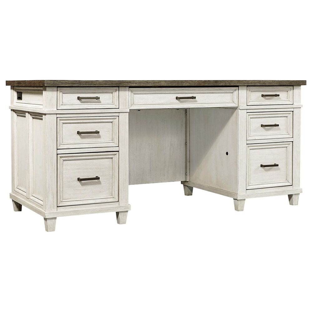 Riva Ridge Caraway 3-Piece Executive Desk with Door Bookcase and Lateral File Set in Aged Ivory, , large