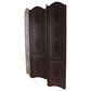 Maple and Jade Traditional Faux Leather Covering Room Divider Screen in Brown, , large