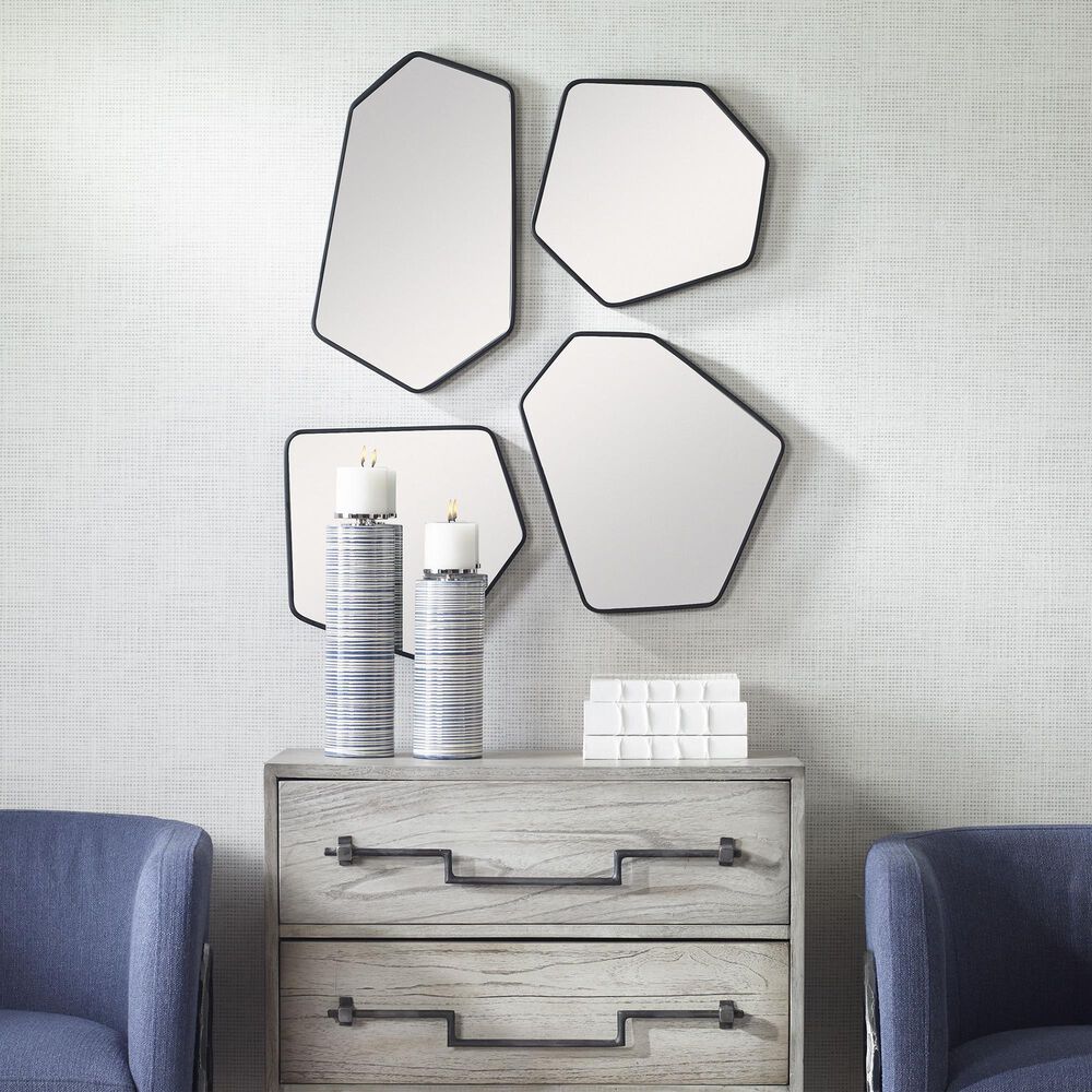Uttermost Linneah Mirror in Black &#40;Set of 4&#41;, , large