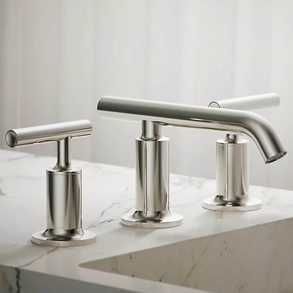 Kohler Purist Widespread Bathroom Sink Faucet in Vibrant Polished Nickel, , large