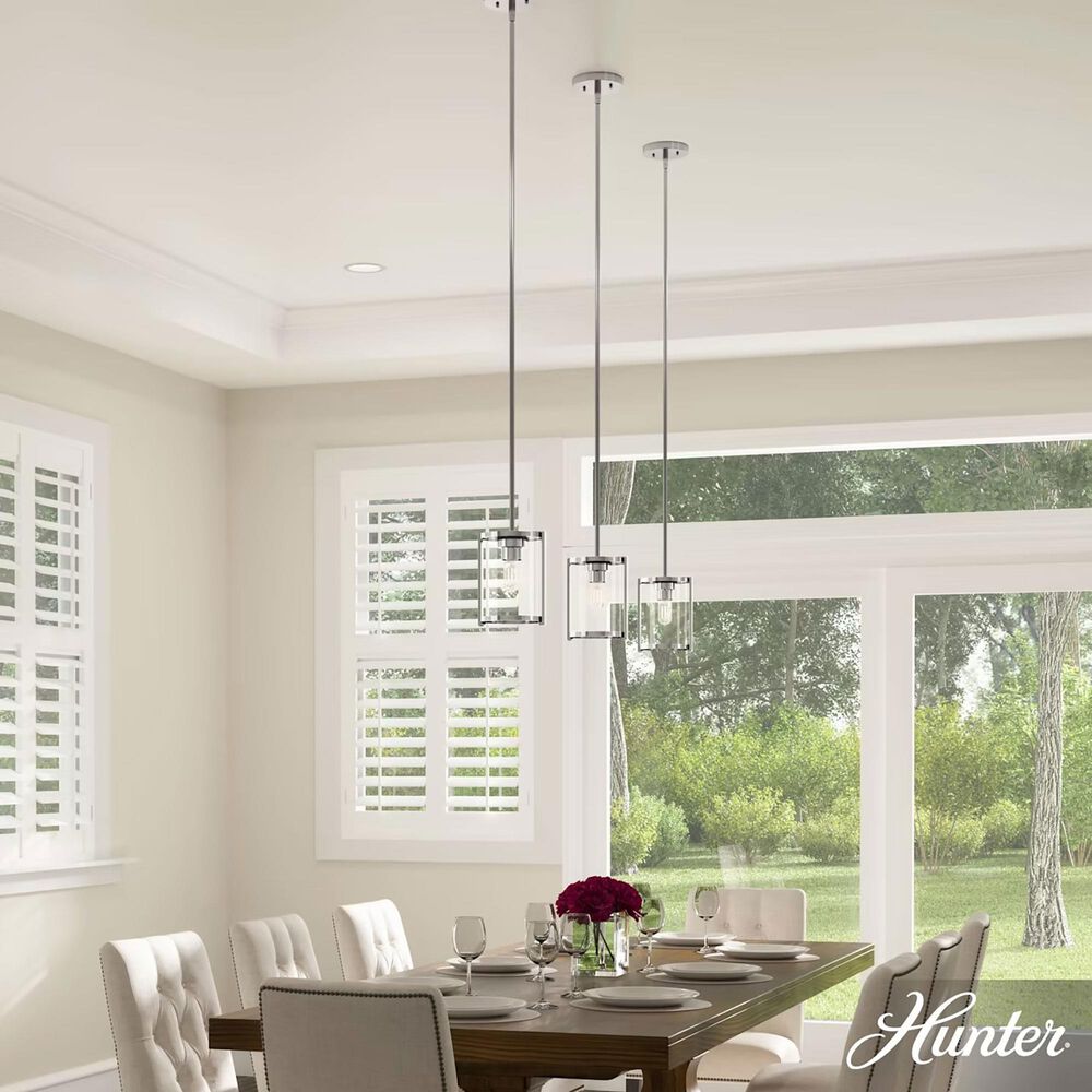 Hunter Astwood 1-Light Mini Pendant in Polished Nickel, , large
