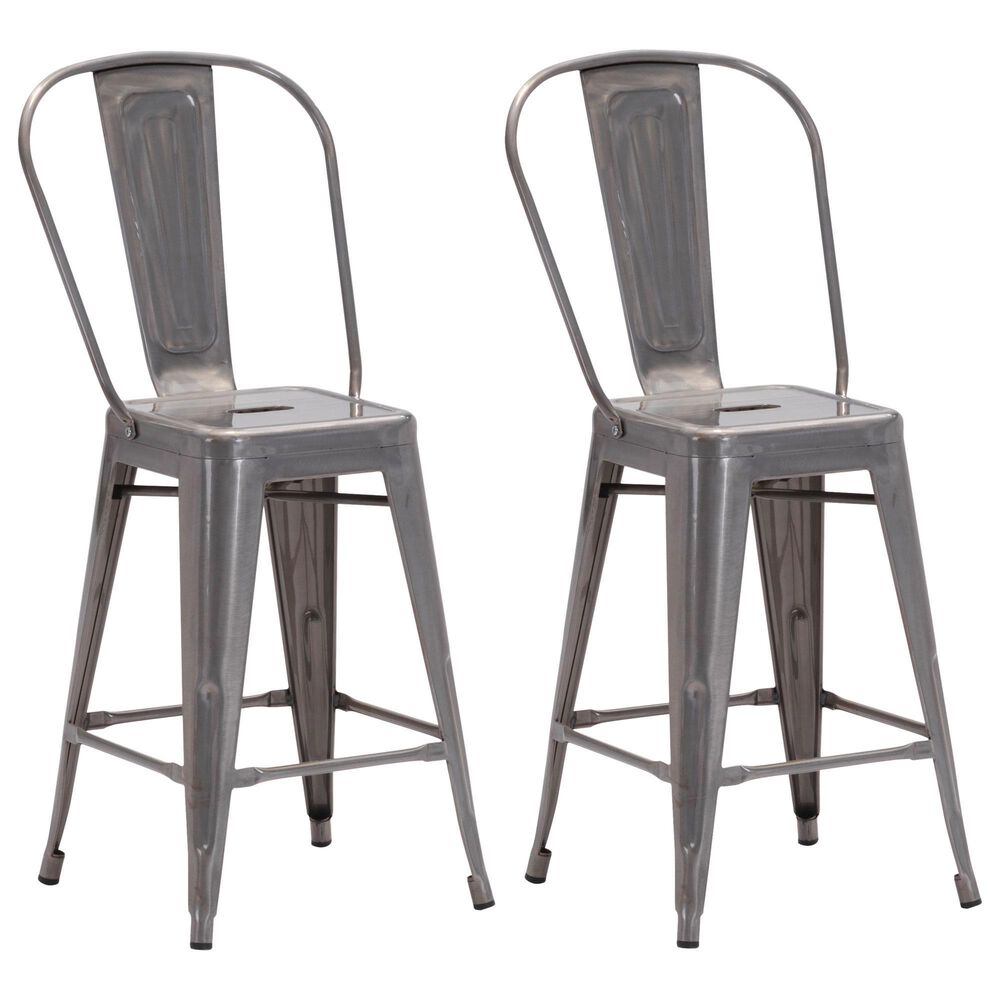 Zuo Modern Elio Counter Stool in Charcoal (Set of 2), , large