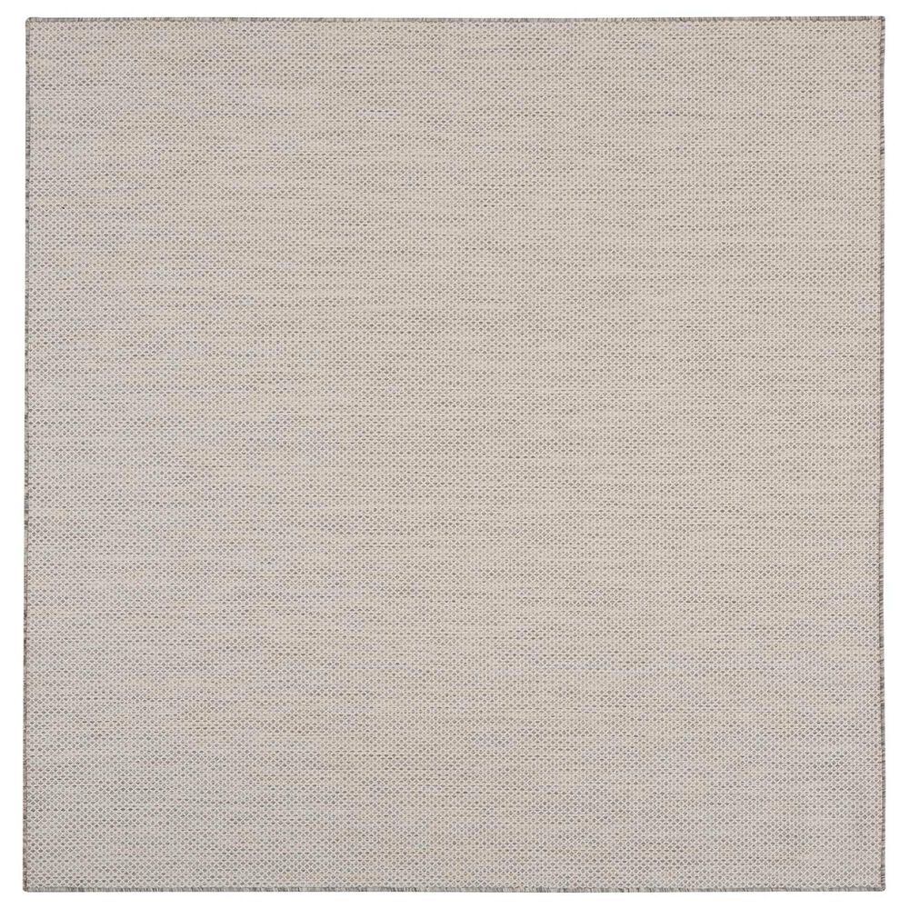 Nourison Courtyard Ivory and Silver 10&#39; Square Indoor/Outdoor Area Rug, , large