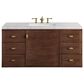 James Martin Vanities Amberly 48" Single Bathroom Vanity in Walnut with 3 cm Eternal Jasmine Pearl Quartz Top and Rectangular Sink, , large