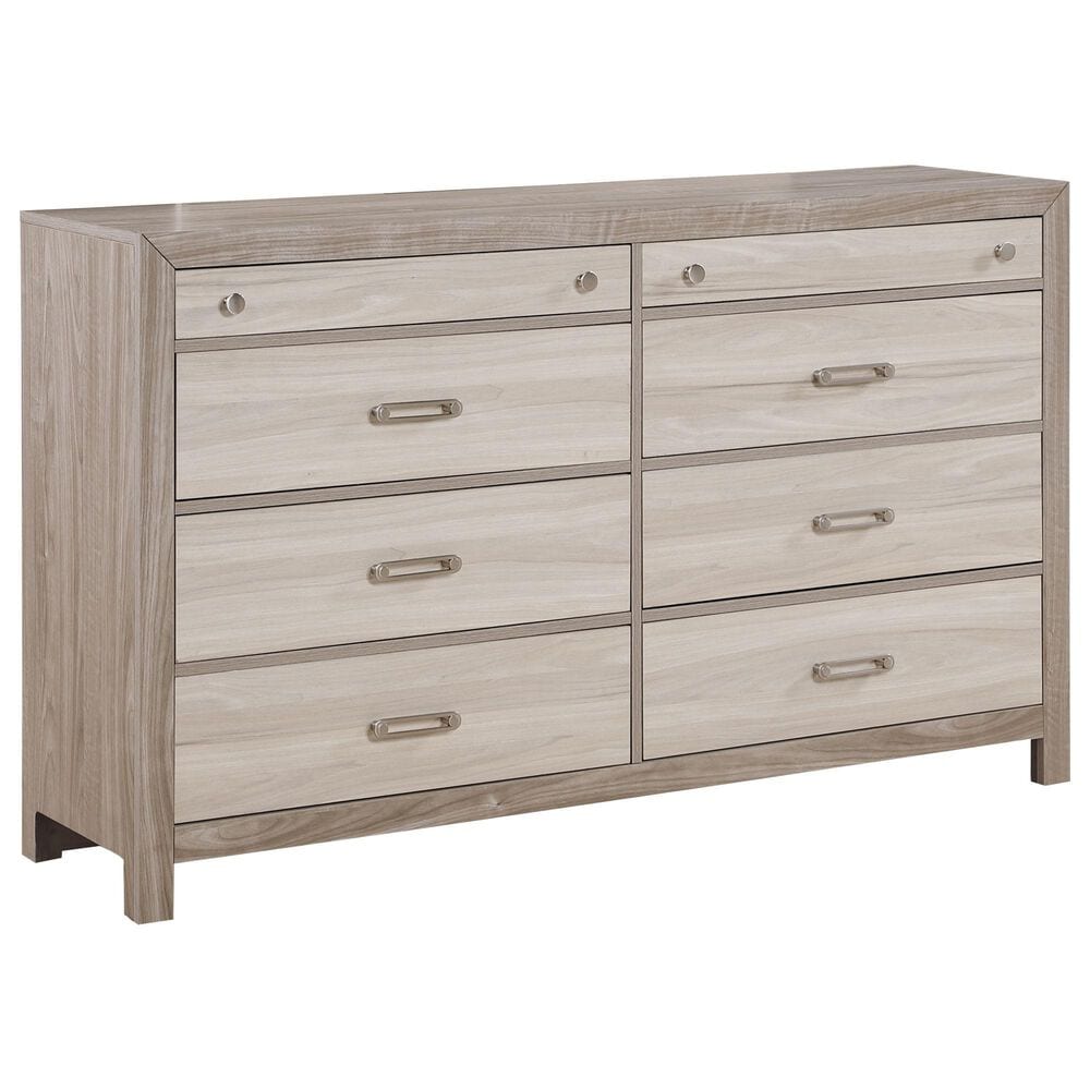 Boulder &amp; Pine Asher King Upholstered Bed with Dresser and Nightstand in Gray, , large