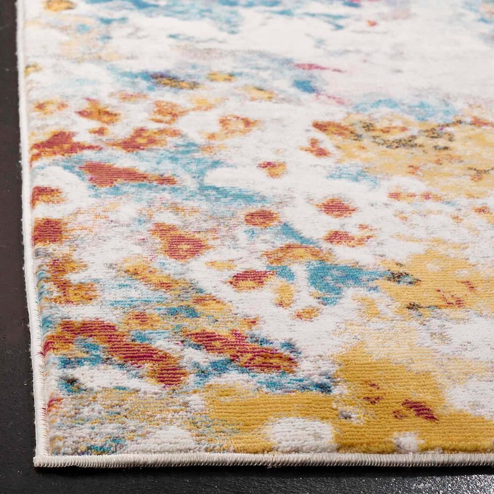 Safavieh Aria 2&#39; x 8&#39; Cream and Dark Teal Runner, , large