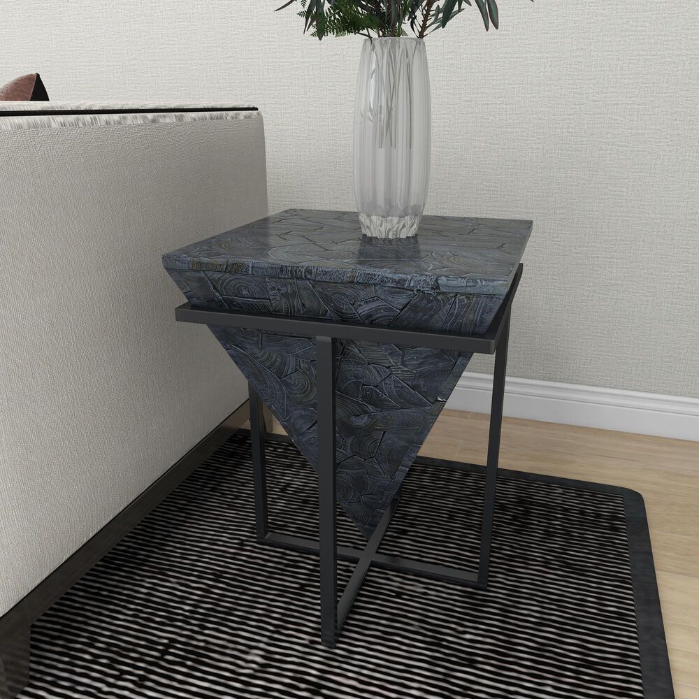 Maple and Jade Frame Accent Table in Grey and Black, , large