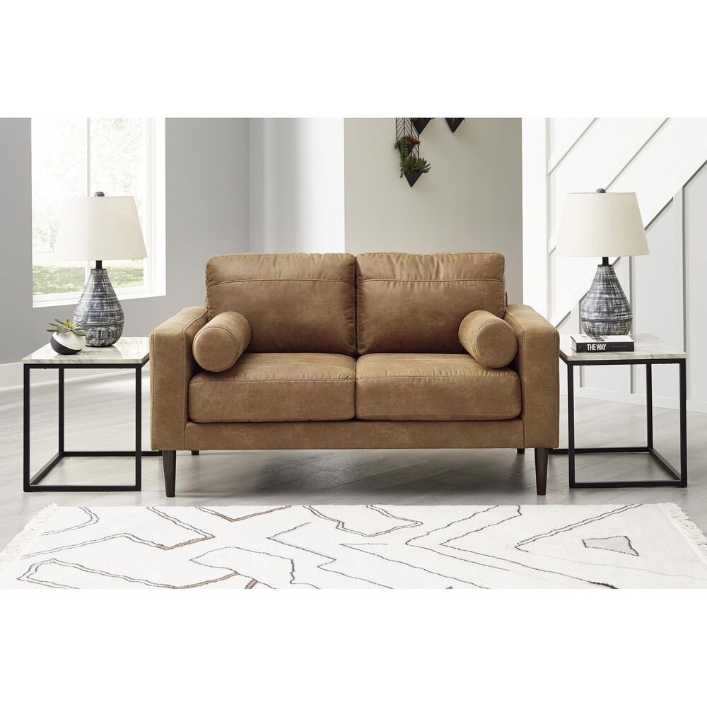 Ashley Telora Stationary Loveseat in Caramel, , large