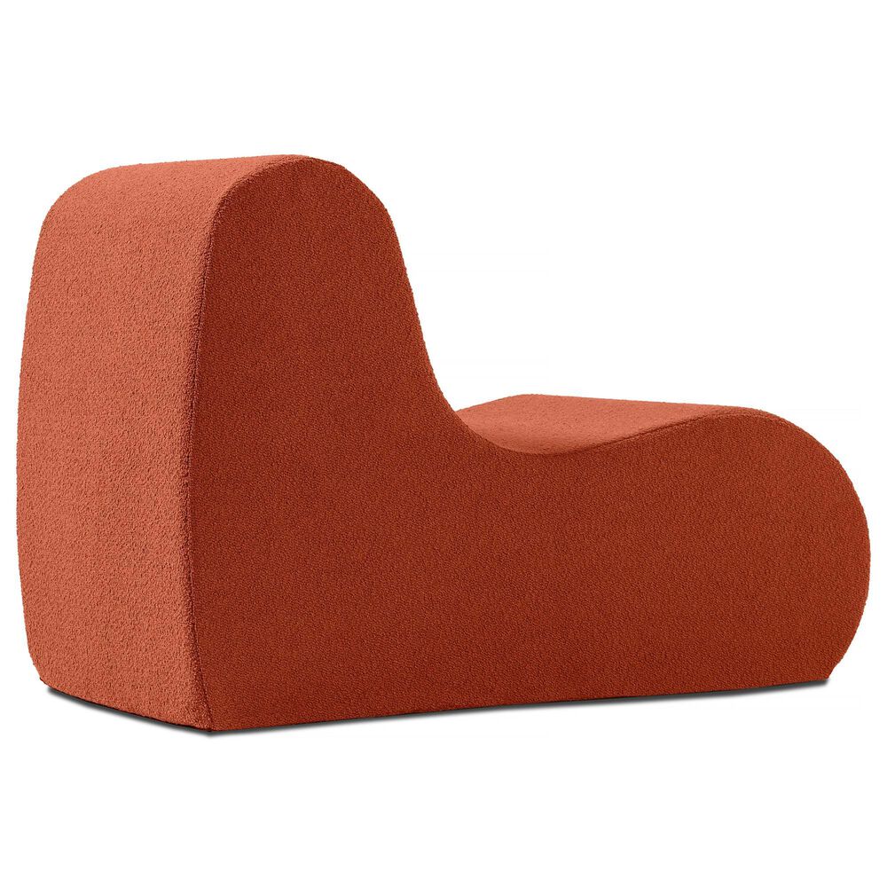 Jaxx Uptown Modern Armless Accent Chair in Boucle Terra Cotta, , large