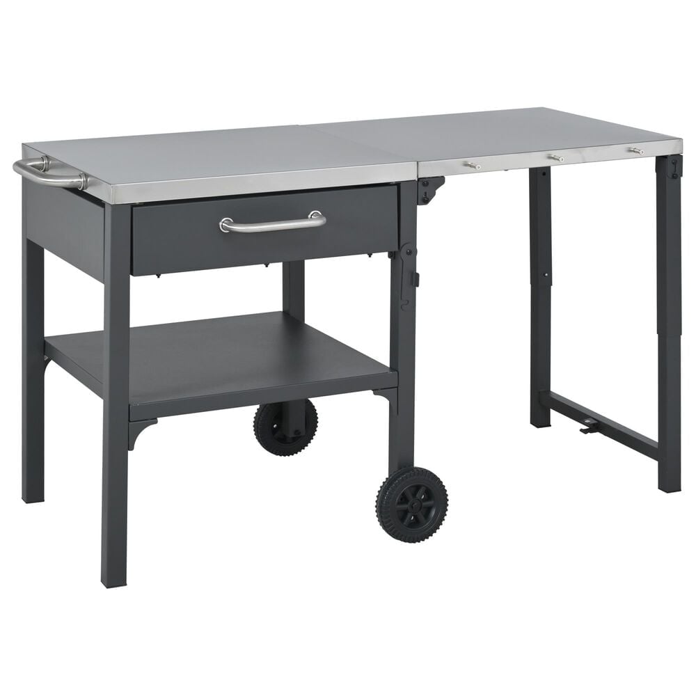 Hearth and Haven Outdoor Foldable Kitchen Cart with Side Table in Gray, , large