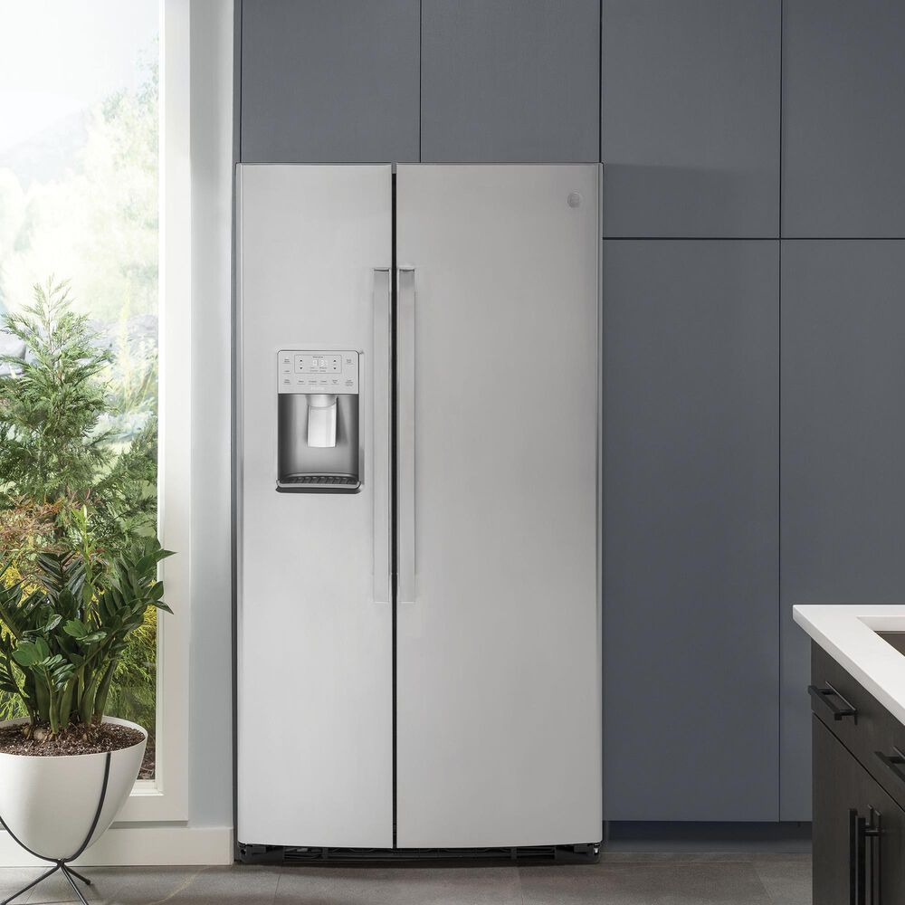 GE Profile 21.9 Cu. Ft. Side-By-Side Refrigerator in Fingerprint Resistant Stainless Steel, , large