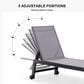 HOMLUX 3-Piece Patio Chaise Lounge Set with Wheels in Light Grey, , large