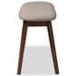 Baxton Studio Easton Bench with Light Grey Cushion in Walnut Brown, , large