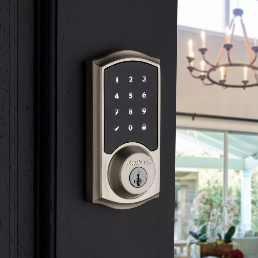 Kwikset SmartCode 916 Traditional Smart Touchscreen Electronic Deadbolt Door Lock with Z-Wave Technology in Satin Nickel, , large