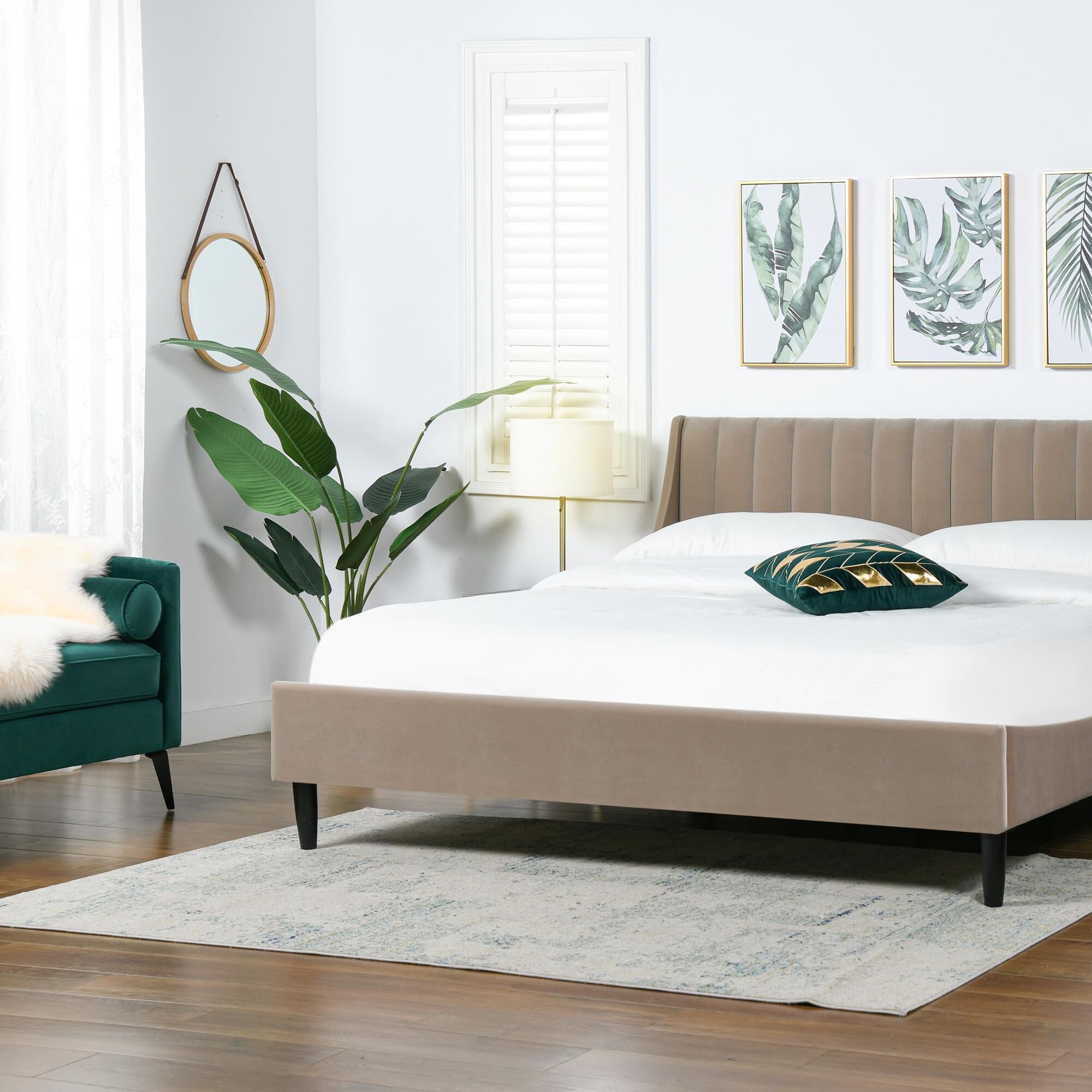 Aspen upholstered platform sales bed