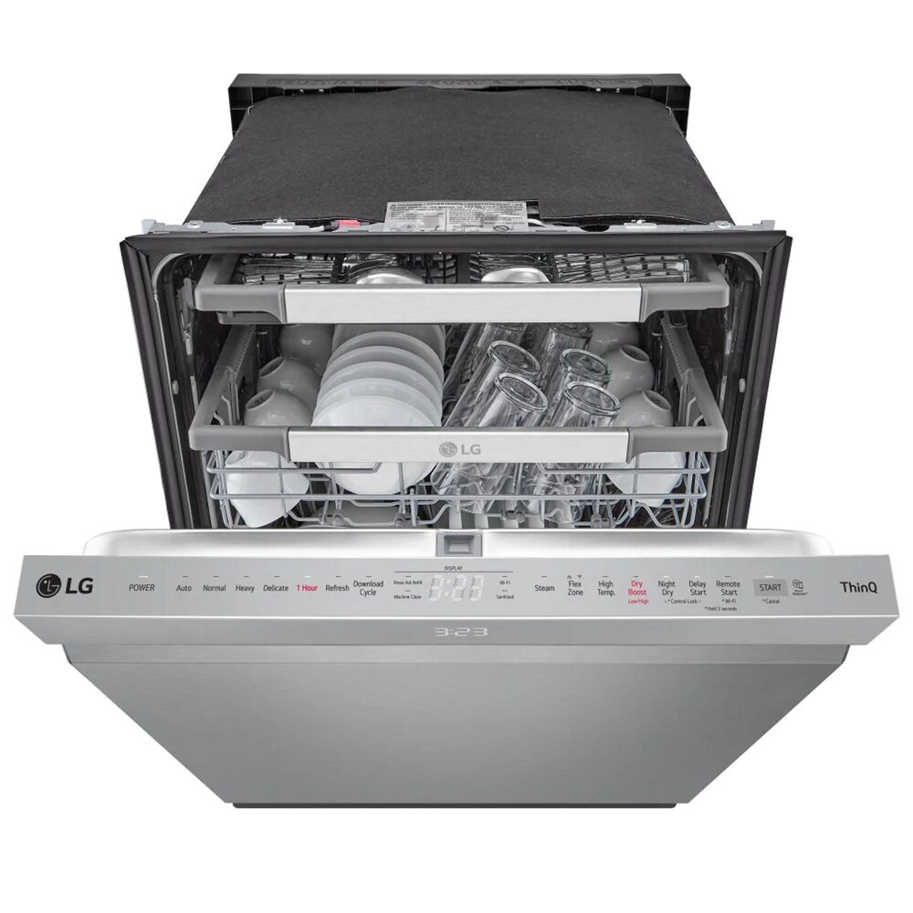 LG Top Control Smart Dishwasher with TrueSteam and Dynamic Heat Dry in Stainless Steel, , large