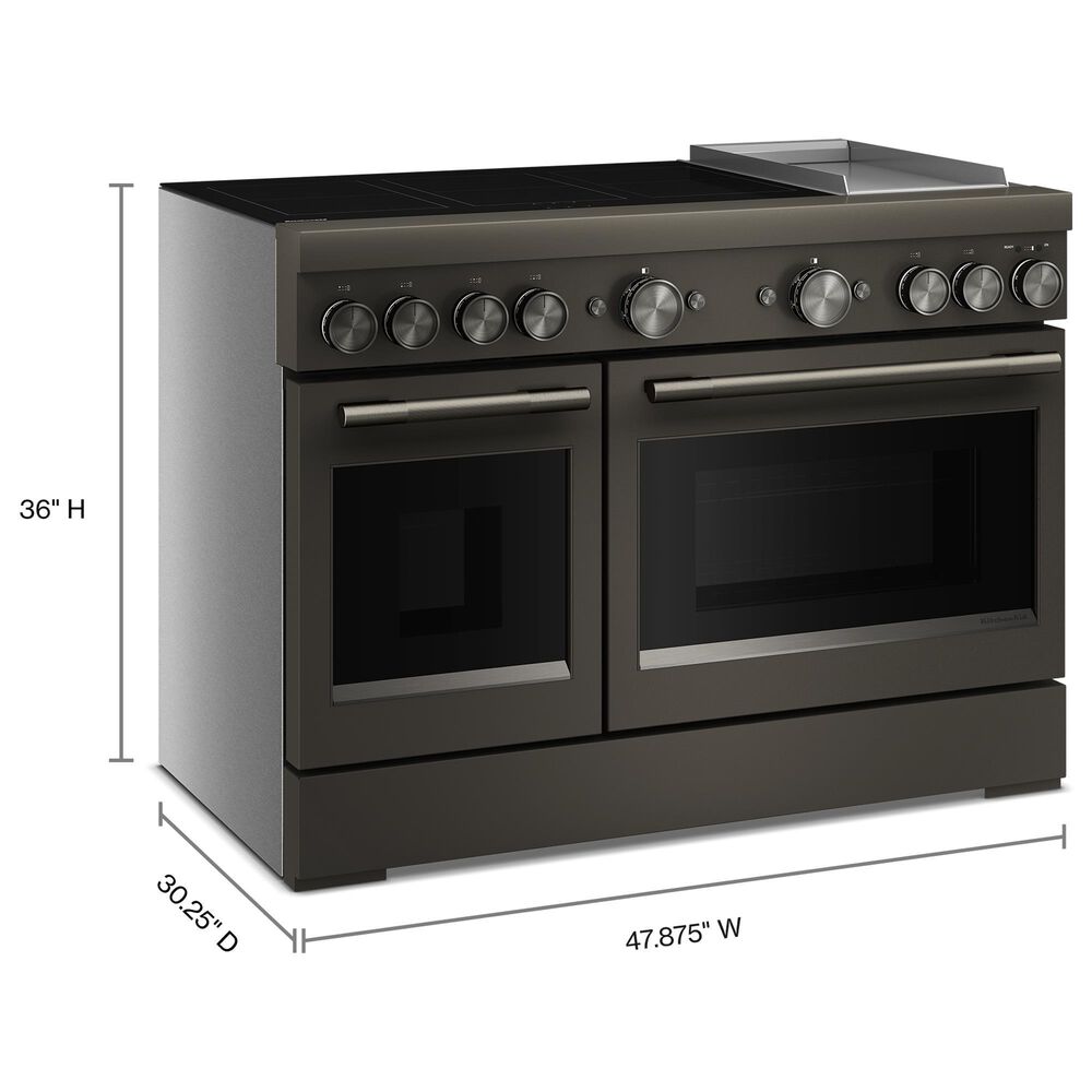 KitchenAid 6.3 Cu. Ft. Freestanding Commercial-Style Induction Range with Griddle in Black Ore, , large