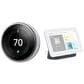 Google Nest Hub with Google Assistant - Charcoal (2nd Generation) + Nest Learning Thermostat - 3rd Generation in Nickel, , large