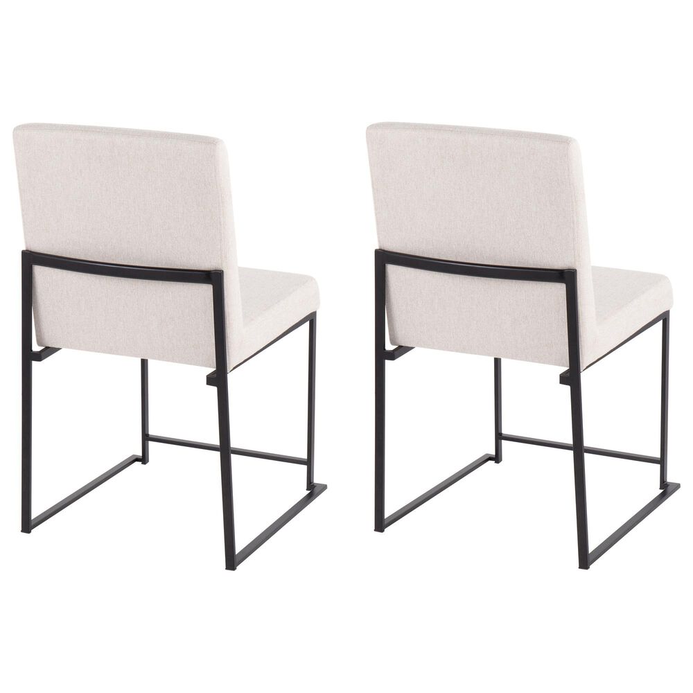 Lumisource Fuji Dining Chair with Beige Cushion in Black &#40;Set of 2&#41;, , large