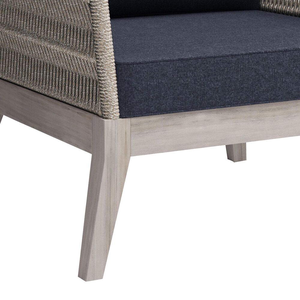 Hearth and Haven Santiago Outdoor Conversation Chair in Slate Grey, , large