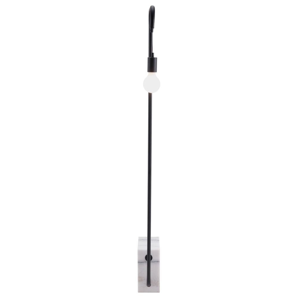 Zuo Modern Lancia Floor Lamp in Black and White Marble, , large