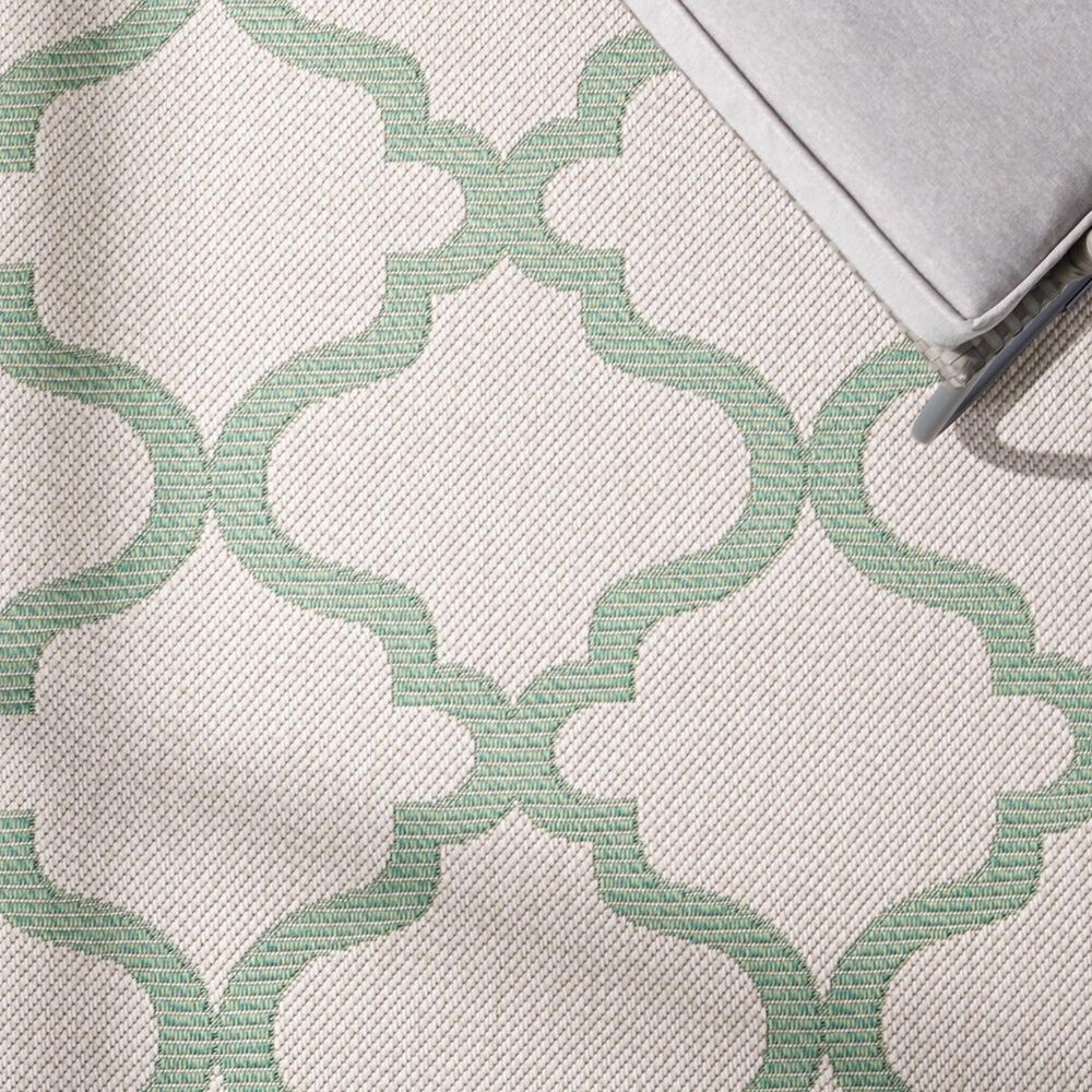 Safavieh Bermuda 4&#39; x 6&#39; Beige and Green Indoor/Outdoor Area Performance Rug, , large