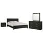 Mayberry Hill South Bend 4 Piece King Panel Bedroom Set in Black, , large