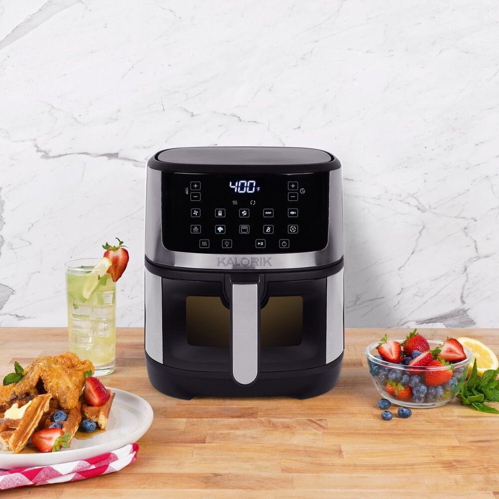 Edgecraft 5-Quart Touchscreen Air Fryer with Window in Stainless Steel, , large