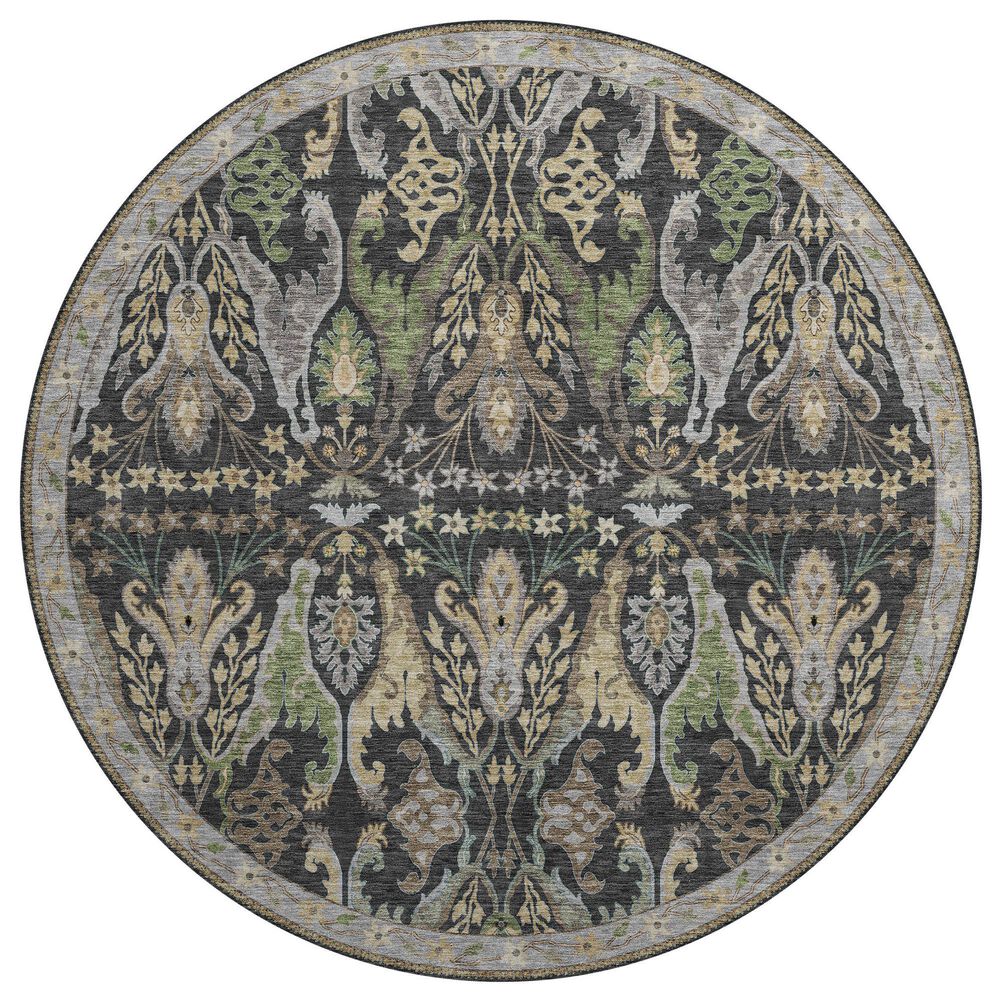 Dalyn Rug Company Hatay HY6 8" Round Black Area Rug, , large