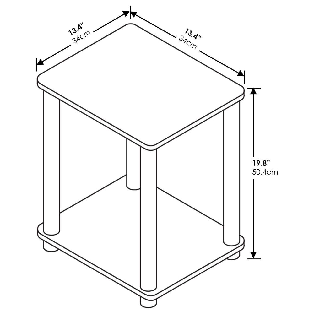 HOMLUX 2-Tier Turn-N-Tube End Table in White, , large