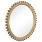 Maple and Jade 35" Round Wood Wall Mirror with Beaded Detailing in Gold, , large