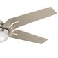 Hunter Correne 56" Ceiling Fan with LED Light in Brushed Nickel, , large
