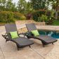 Noble House Salem Patio Chaise Lounge in Multi-Brown (Set of 2), , large