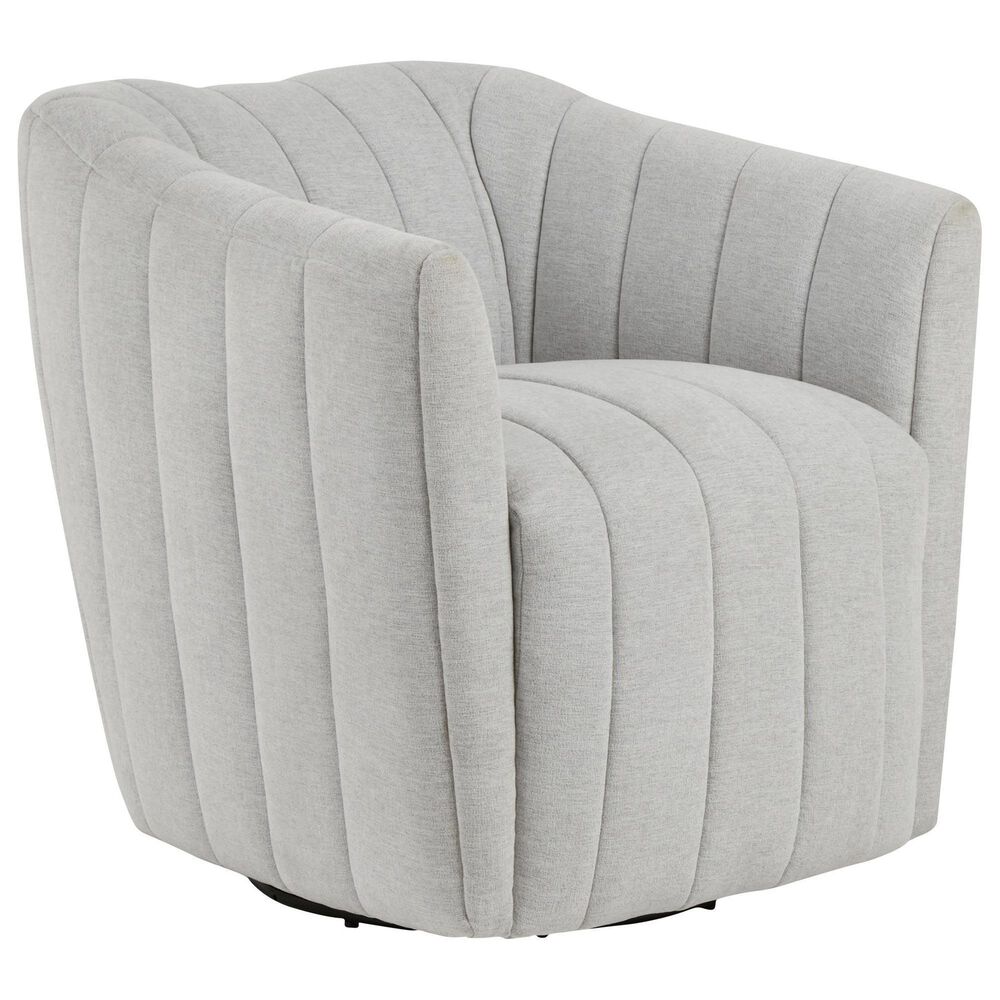 LumiSource Finley Swivel Accent Chair in Chalk, , large