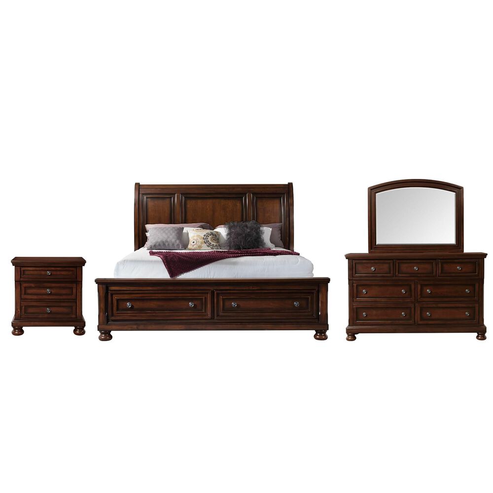 Mayberry Hill Kingston 4-Piece King Bedroom Set in Dark Walnut, , large