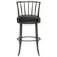 Armen Living Vince Bar Height Stool with Night Life Blue Upholstery in Antique Pewter, , large