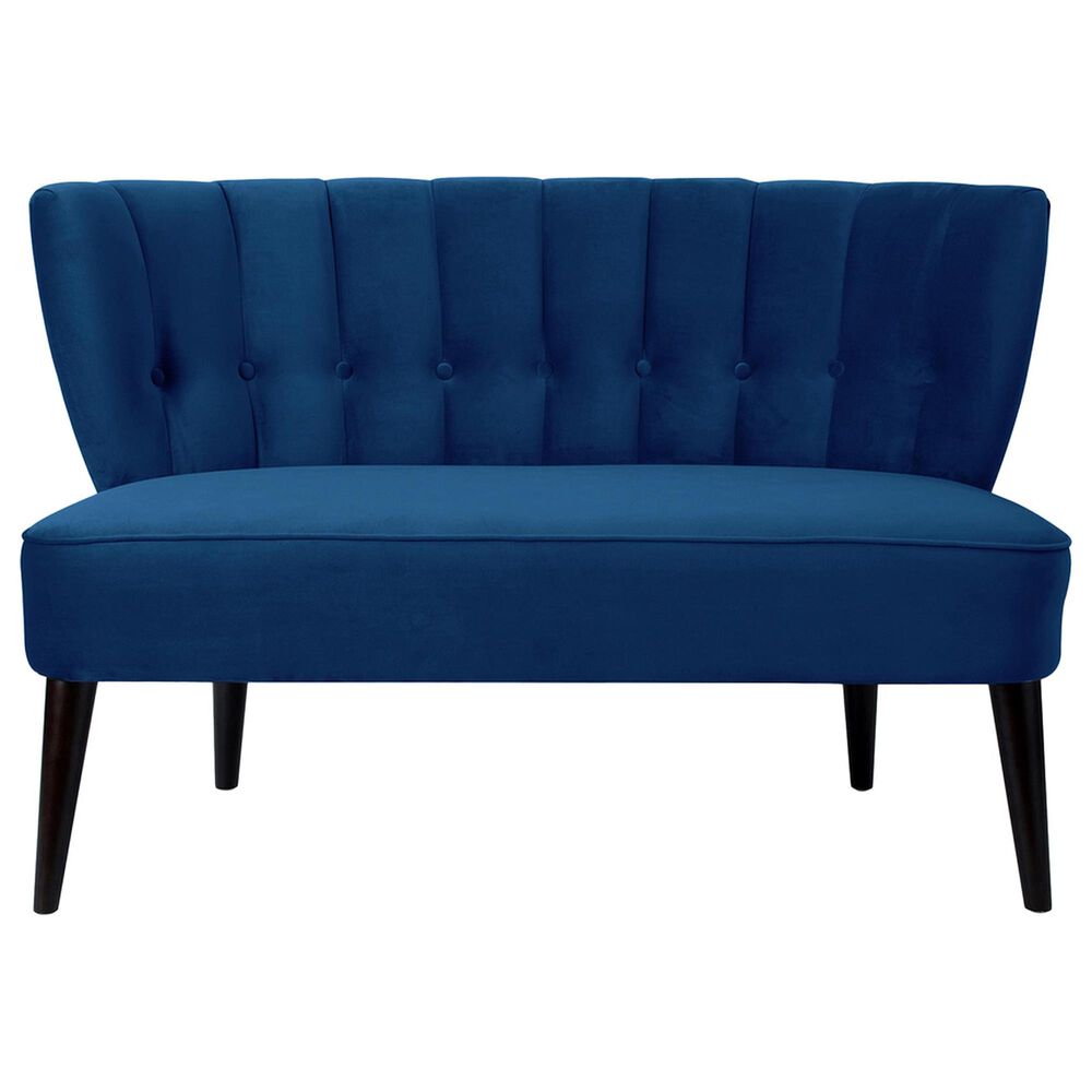 Jennifer Taylor Home Becca Settee in Navy Blue Velvet Nebraska Furniture Mart