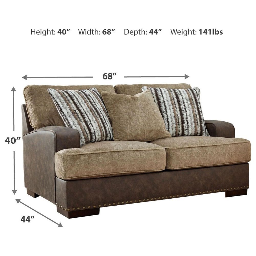 Ashley Alesbury Stationary Loveseat in Chocolate, , large