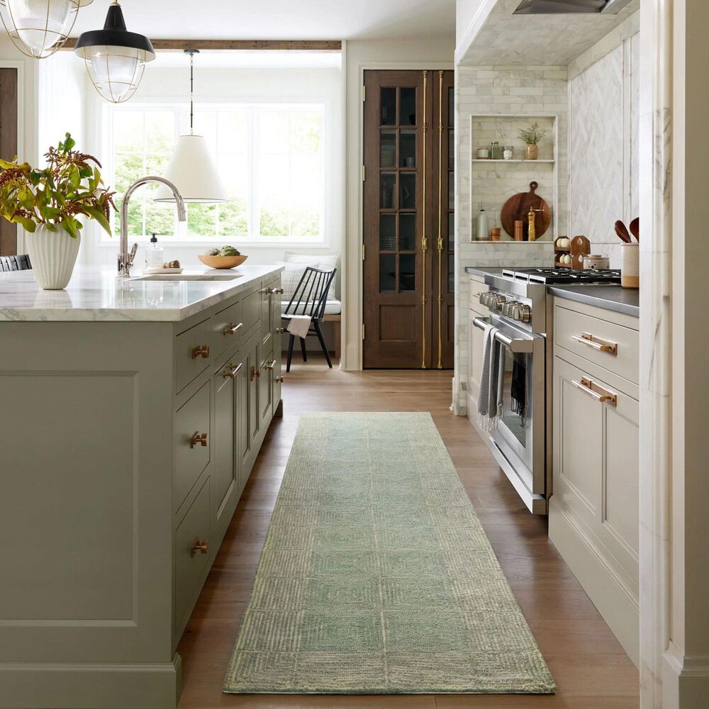 Chris Loves Julia x Loloi Francis 2&#39;6&quot; x 7&#39;6&quot; Green and Natural Runner, , large