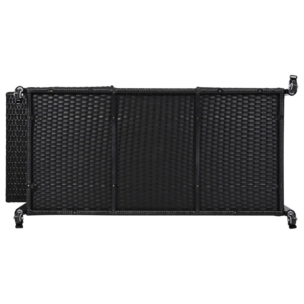 HOMLUX 53" Wicker Outdoor Kitchen Island in Black Brown, , large