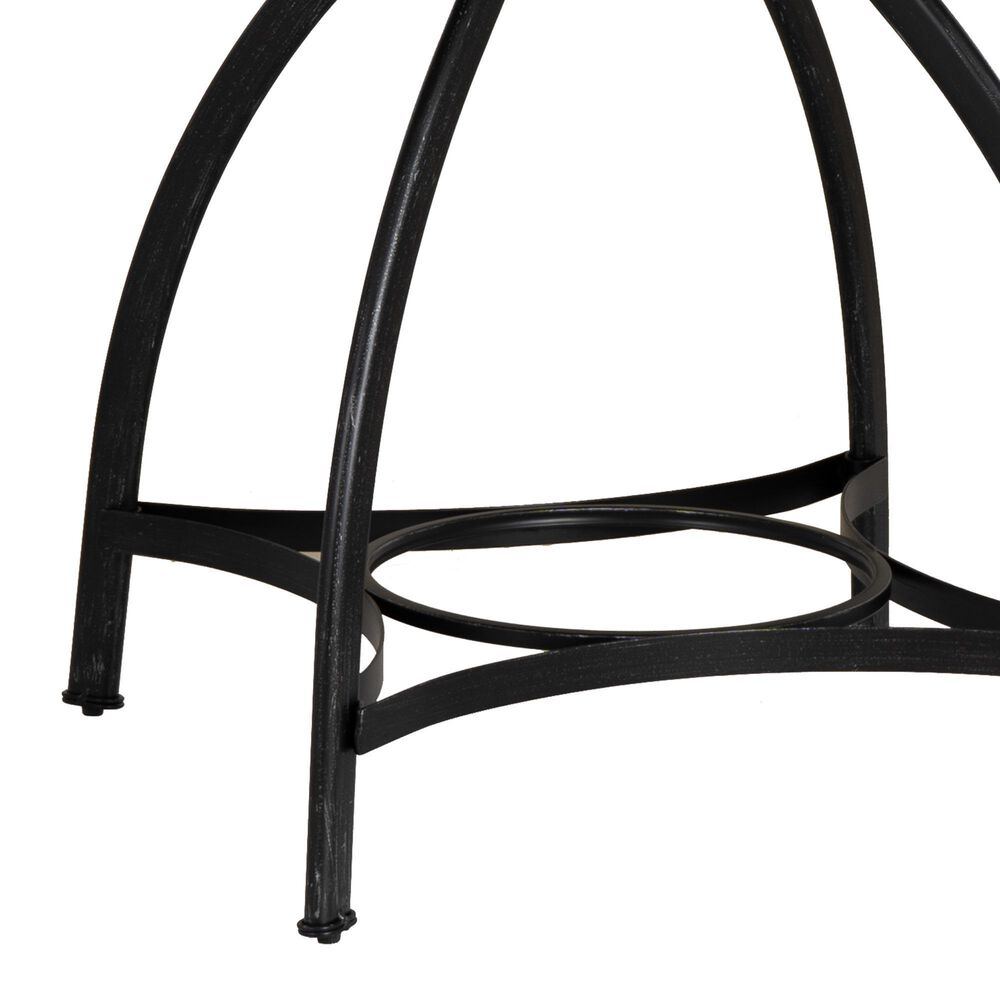 Linon Home Decor Hawkford Adjustable Round Bar Table in Brown and Gunmetal - Table Only, , large