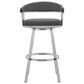 Blue River Chelsea 26" Swivel Counter Stool with Gray Cushion in Brushed Stainless Steel, , large