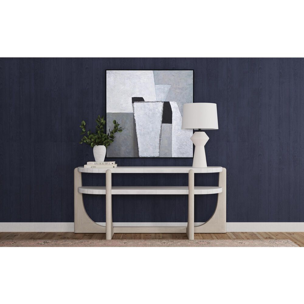 Bassett Mirror Gavin Console Table in White and Driftwood, , large