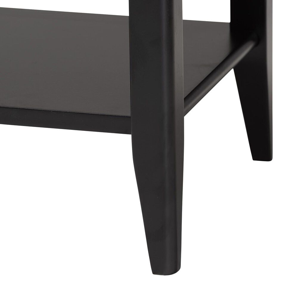 Baxton Studio Primrose 1-Drawer Nightstand in Black, , large