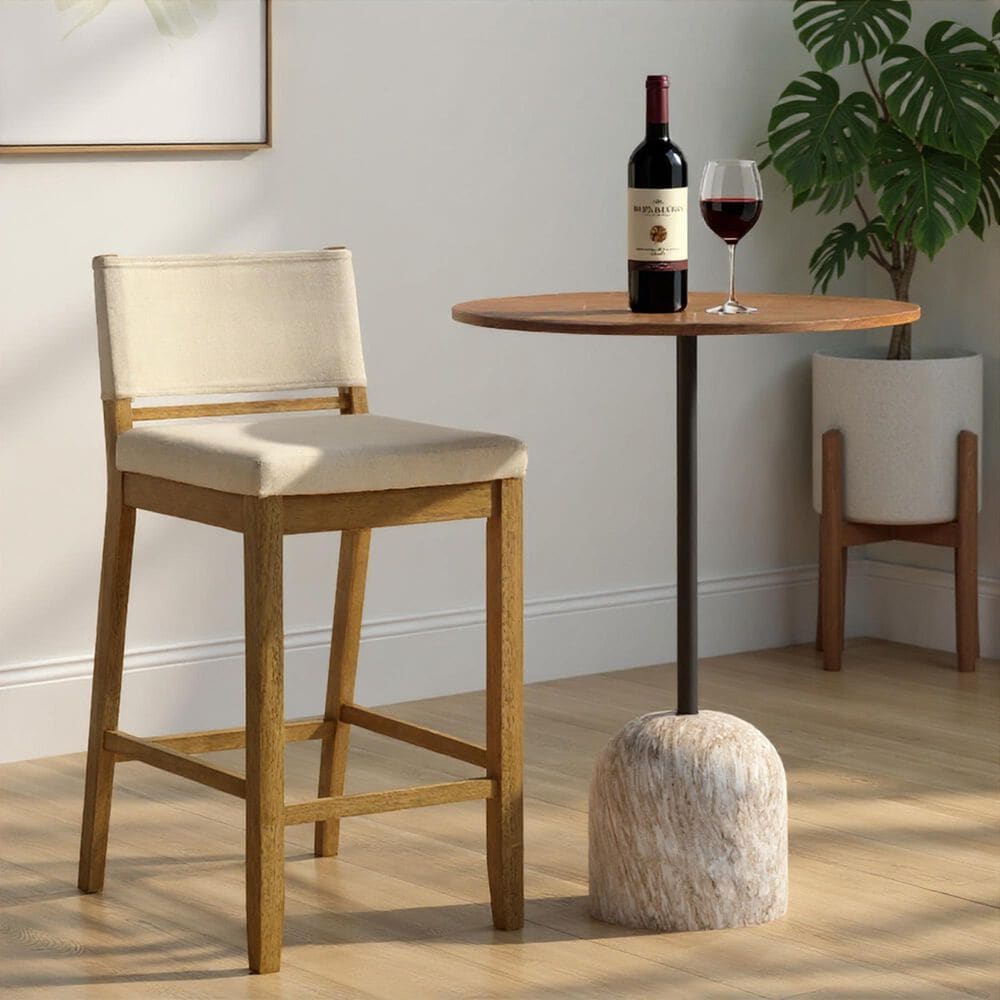 Armen Living Yaneli Swivel Bar Height Stool in Amber Glow, , large