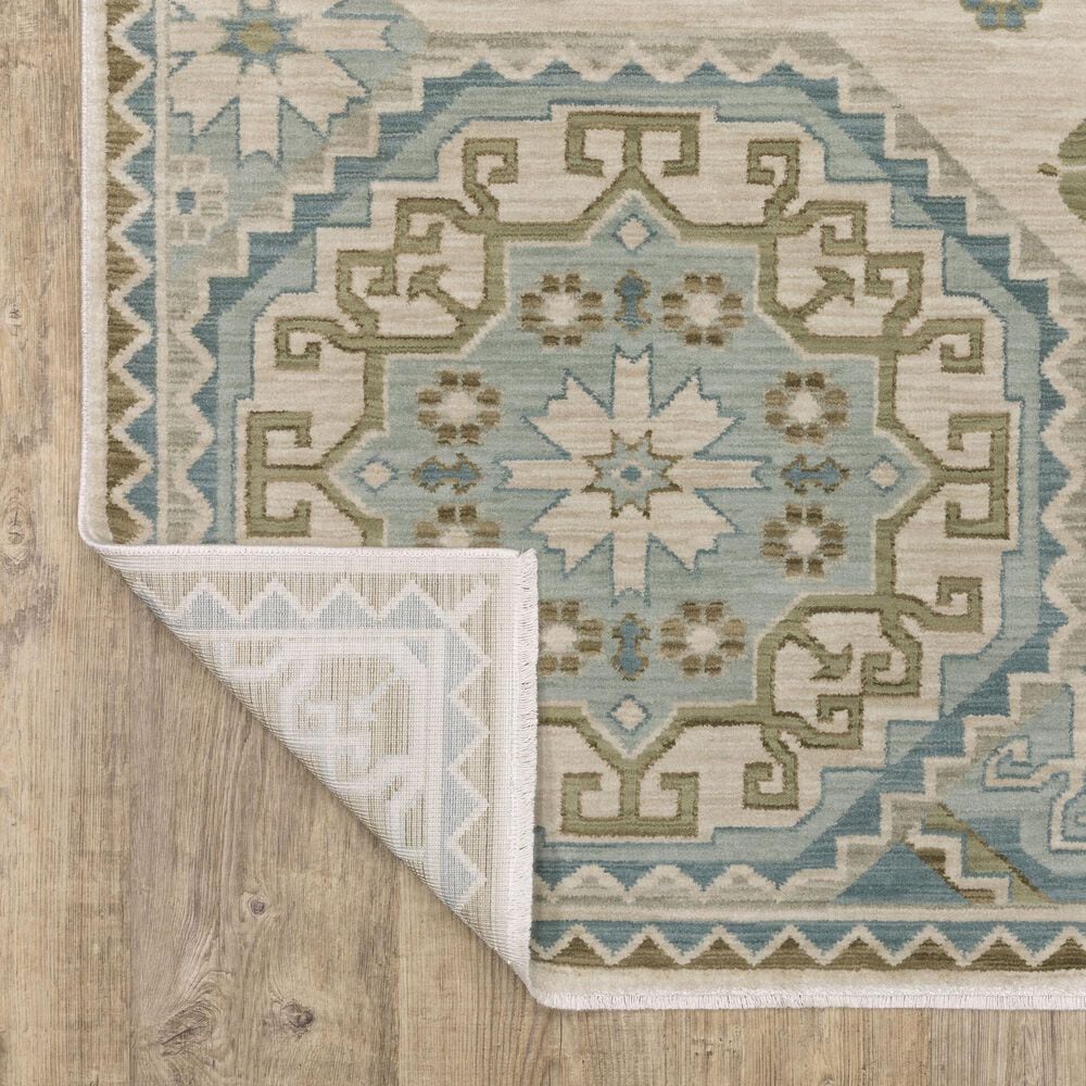 Oriental Weavers Maeve MAE03 Beige and Blue 2'3" x 7'6" Runner, , large